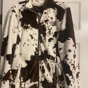 Cow printed north face jacket